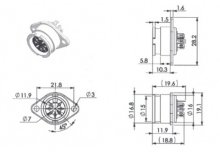 Preview: DIN-Buchse Einbau 8pol 270° Renkverschluß ( Bajonettverschluß  )