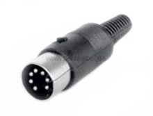 Preview: DIN-Kabel - Stecker 7 polig  (Schirm an Gehäuse)