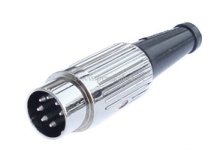 DIN-Stecker 7 polig auf DIN-Buchse 7 polig Deltron (Schirm an Gehäuse)