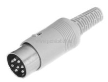 DIN-Stecker 8pol 270° grau