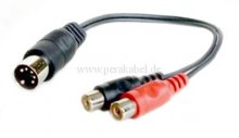 DIN-Stecker 5pol 3+5 bel. auf  2 x RCA-Buchsen (standard)