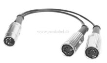 DIN-STECKER auf 2 DIN-BUCHSEN ( metall  )