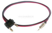 HiFi Lautsprecherkabel (2x0,75qmm) - Doppel-Bananenstecker (Schaltbrücke) auf Klinkenstecker 3,5mm mono