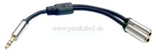 Miniklinkenstecker 3,5mm 4polig auf 2 Miniklinkenbuchsen 3,5mm stereo   0,2m