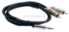 Miniklinkenstecker 3,5mm stereo auf 2 Cinch-Stecker  1m