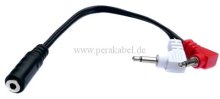 Miniklinkenbuchse 3,5mm stereo auf 2 Miniklinkenstecker 3,5mm gewinkelt mono  0,15m