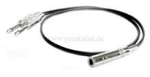 Stereoklinkenbuchse 6,3mm metall auf 2 x Klinkenstecker 6,3mm metall ( Patchkabel )