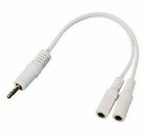Miniklinkenstecker 3,5mm 3polig auf 2 Miniklinkenbuchsen 3,5mm stereo   0,2m ( iPod/iPhone/iPad )