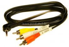Miniklinkenstecker 3,5mm 4 pol gewinkelt auf 3 RCA-Stecker  1,5m