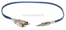 Miniklinkenstecker 3,5mm 4pol metall auf 2 x RCA-Stecker metall