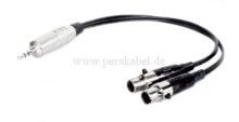 Miniklinkenstecker 3,5mm stereo 3pol auf 2 Mini XLR-Buchsen 3pol