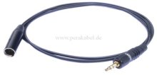 Miniklinkenstecker 3,5mm stereo mit Schraubverriegelung  auf Mini XLR-Stecker RT4MC-B ( Tip+Ring gebrückt an 3+4 gebrückt )