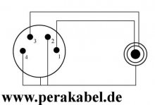 Klinkenstecker 6,3mm stereo auf XLR-Buchse 4 polig ( schwarz )