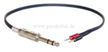 Klinkenstecker 6,3mm stereo auf 2 x Miniatur-Bananenstecker 2mm