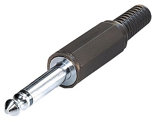 Klinkenstecker 6,3mm mono auf DIN-Buchse 3pol (Tip an 1+ 3;Masse an 2)