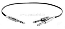 Stereoklinke 6,3mm metall auf 2 x Klinkenstecker 6,3mm metall ( Patchkabel )