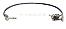 Stereoklinke 6,3mm metall gewinkelt auf 2 x Klinkenstecker 6,3mm metall gewinkelt ( Patchkabel )