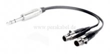 Klinkenstecker 6,3mm stereo 3pol auf 2 Mini XLR-Buchsen 3pol