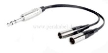 Klinkenstecker 6,3mm stereo 3pol auf 2 Mini XLR-Stecker 3pol
