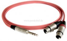 Klinkenstecker 6,3mm stereo auf 2x XLR-Buchsen (Neutrik) - Insertkabel ( C121 )