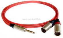 Klinkenstecker 6,3mm stereo auf 2x XLR-Stecker (Neutrik) - Insertkabel ( C121 )