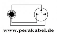 DIN-Stecker 3 polig auf Klinkenstecker 6,3mm stereo (1anTip;3anRing;2anMasse)