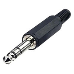 Stereokabel-DIN-Stecker 3pol ( Pin 1+3 bel. ) auf Klinkenstecker 6,3mm stereo