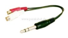 Klinkenstecker 6,3mm stereo auf 2 RCA-Buchsen (standard)  0,2m