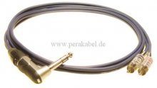 Klinkenstecker 6,3mm stereo gewinkelt auf 2 x RCA-Stecker ( Kabel: 8 x 4 )