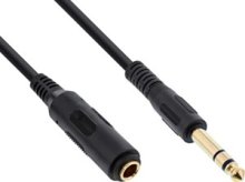 Klinkenstecker 6,3mm stereo auf Klinkenbuchse 6,3mm stereo (verg. Kontakte)