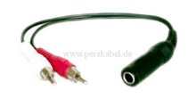 Klinkenbuchse 6,3mm stereo  auf  2 RCA ( Cinch ) Stecker (standard)  0,2m