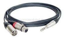 Stereoklinkenstecker 6,3mm auf 1x XLR-Stecker / 1x XLR-Buchse (X-type)-Kabel 8x4 / 2x 0,22qmm