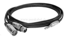 Klinkenstecker 6,3mm stereo auf 1 x XLR-Stecker / 1x XLR-Buchse (symmetrisch)
