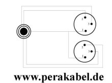 Klinkenstecker 6,3mm stereo auf 2 x XLR-Buchsen (symmetrisch)