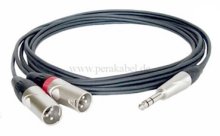 Stereoklinkenstecker 6,3mm auf 2 x XLR-Stecker (X-type) - Kabel 8x4 / 2x 0,22qmm