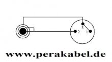 Klinkenstecker 6,3mm stereo (Tip und Ring gebrückt) auf XLR-Buchse
