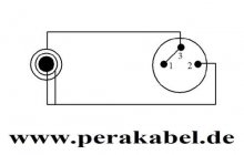 Klinkenstecker 6,3mm stereo (Tip und Ring gebrückt) auf XLR-Stecker