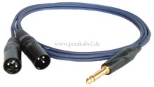 Klinkenstecker 6,3mm mono auf 2 x XLR-Stecker metallverschr. DAP AV-48
