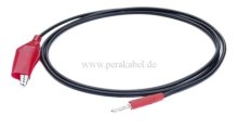 Miniatur-Bananenstecker 2mm ( Feder vernickelt) auf Krokodilklemme