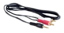 Miniklinkenstecker 3,5mm stereo auf 2 RCA-Stecker ( vergoldete Kontakte )