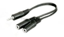 Miniklinkenstecker 3,5mm stereo auf 2 Miniklinkenbuchsen 3,5mm mono    0,2m