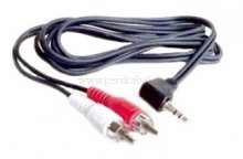 Miniklinkenstecker 3,5mm stereo gewinkelt auf 2 RCA-Stecker  1,5m