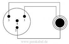 Klinkenstecker 6,3mm stereo NYS202 auf Mini XLR-Stecker 4 polig RT4MC-B ( Rean )