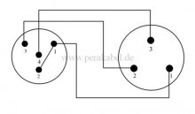 XLR-Buchse 3 pol NC3FXX auf Mini XLR-Stecker 4 pol RT4MC-B ( 2x 0,22qmm )