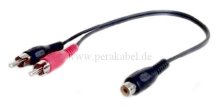 RCA-Buchse auf 2x RCA-Stecker  0,30m