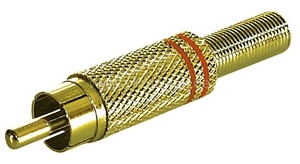 RCA (Cinch)-Stecker verg. auf 2 x Bananenhohlstecker 4mm verg. (DAP AV-48)