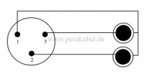 Mini XLR-Buchse auf 2 RCA-Buchsen