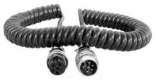 Spiralkabel - Mikrofonstecker 6 polig auf Mikrofonbuchse 6 polig (Masse an 1)