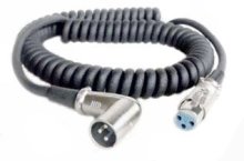 Mikrofonkabel  - Spiralkabel  ( XLR-St. gewinkelt )  4m