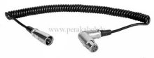 Spiralkabel - XLR-Stecker 4 polig auf XLR-Buchse 4 polig gewinkelt ( Schirm an Gehäuse )
